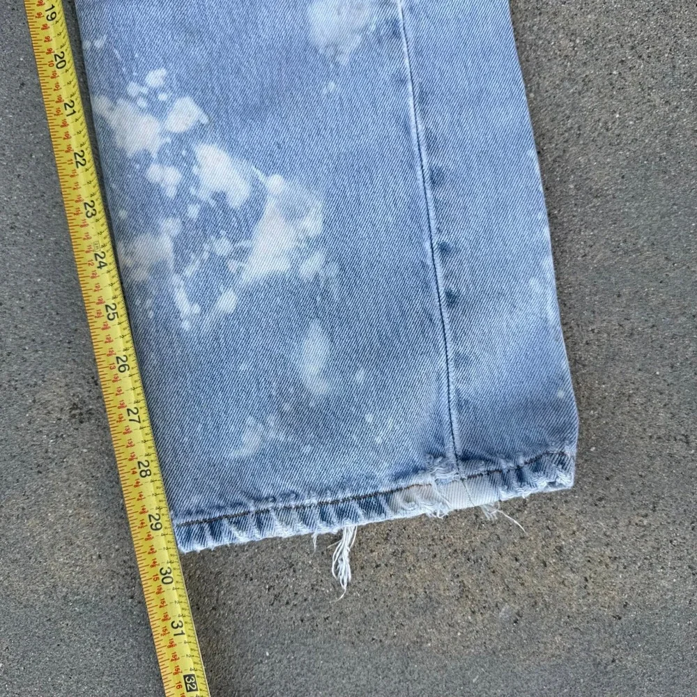 Levi's 501 Mens Vintage Distressed Bleached Jeans Light Wash Denim 34x32‎